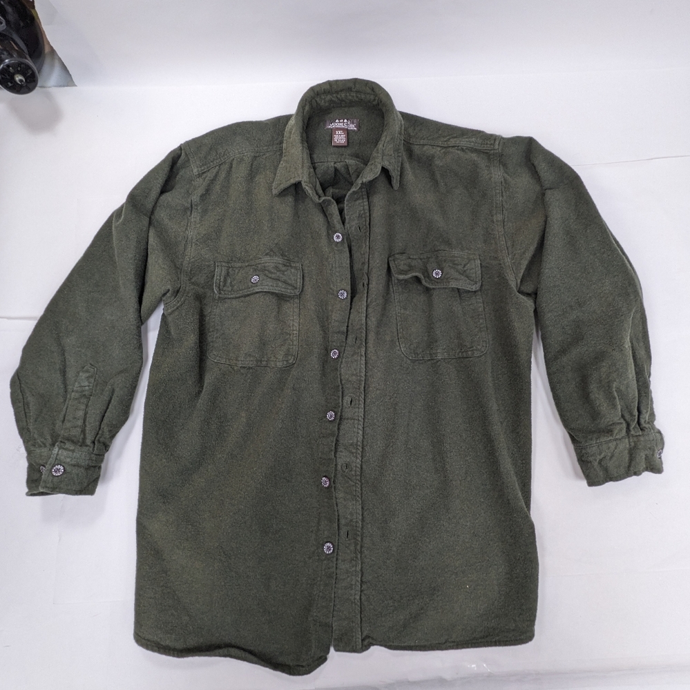 Moose Creek 100% cotton thick green flannel XXL button up [234]